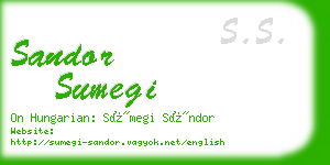 sandor sumegi business card